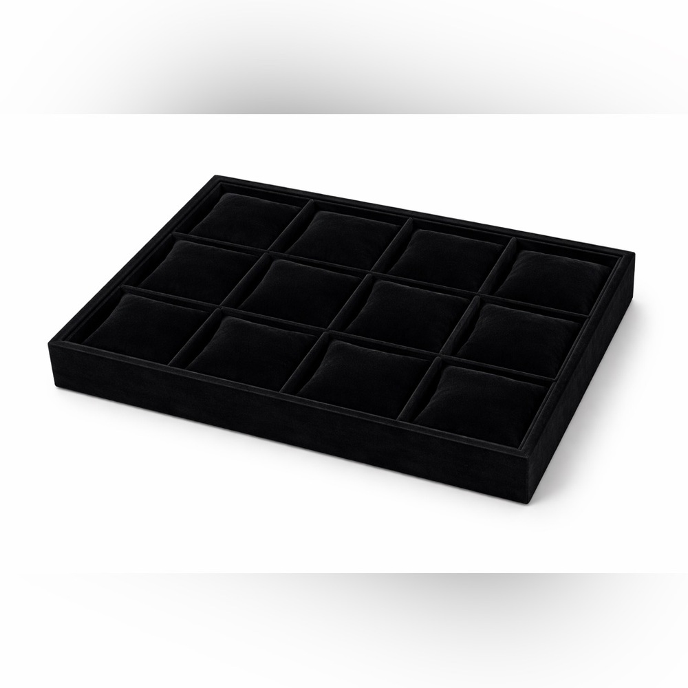 BNIB 12-Slot Watch/Jewelry Organizer Display Tray – Dark Navy Velvet